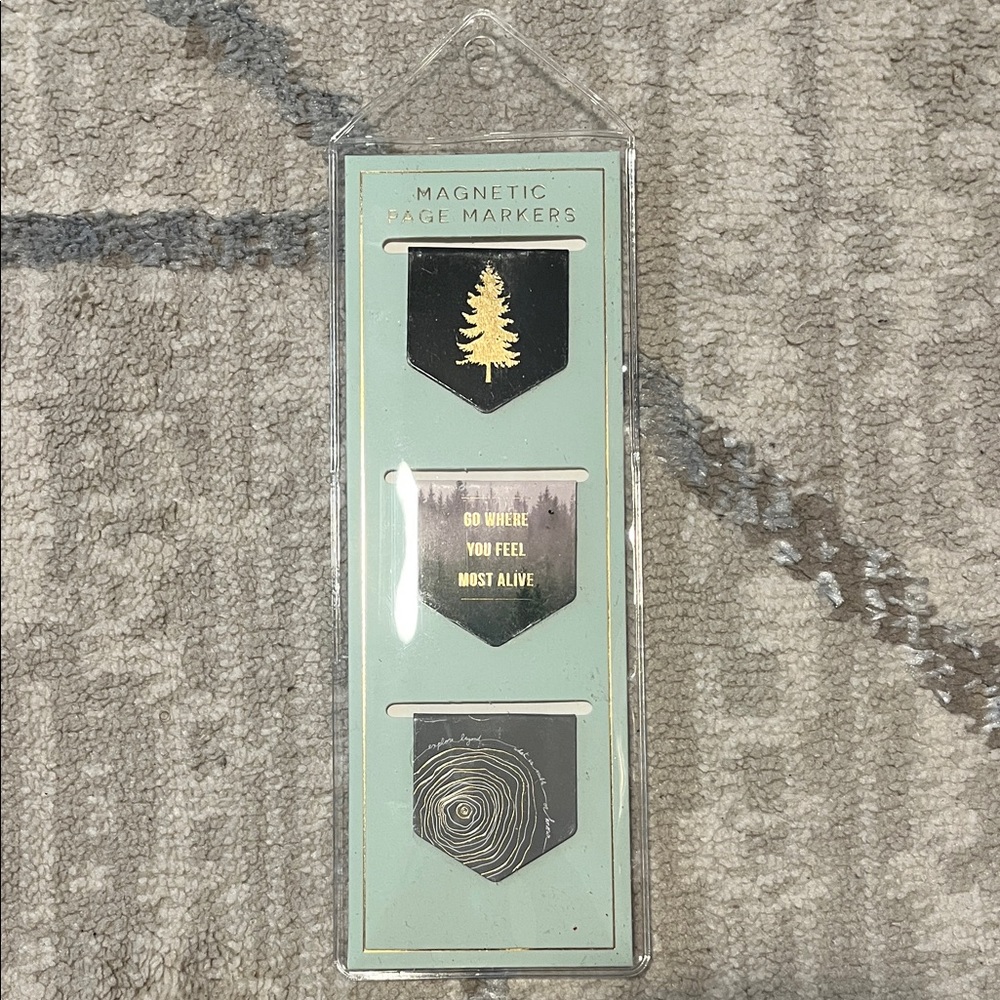 Magnetic Page Markers Set with Nature Designs